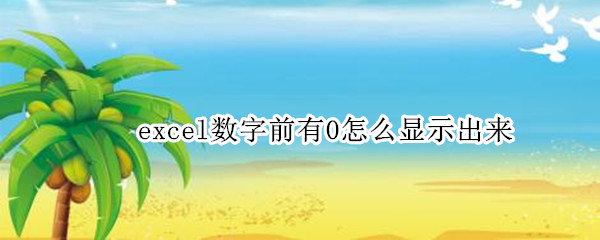 excel数字前有0怎么显示出来 excel怎么把数字前的0显示出来