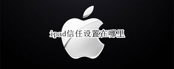 ipad信任设置在哪里 ipad信任设置在哪里如何验证