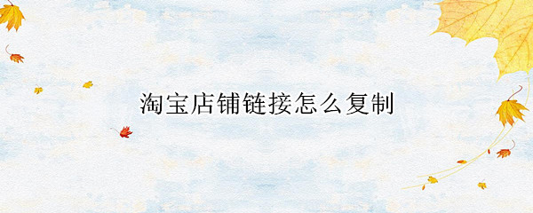 淘宝店铺链接怎么复制（淘宝店铺链接怎么复制到拼多多打开）