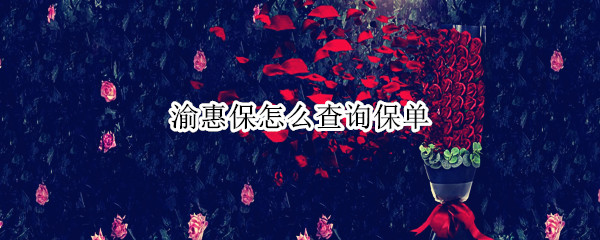 渝惠保怎么查询保单（买了渝惠保怎么查询）