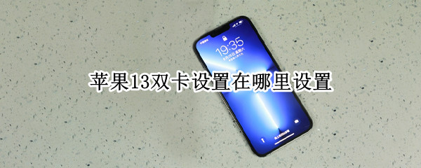 苹果13双卡设置在哪里设置 苹果13双卡设置在哪里设置的