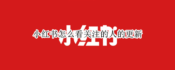 小红书怎么看关注的人的更新 小红书更新后怎么看关注的人不是视频的内容