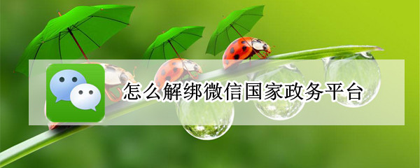 怎么解绑微信国家政务平台 怎么解绑微信国家政务平台账号