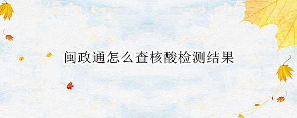 闽政通怎么查核酸检测结果（闽政通怎么查核酸检测结果电子版）