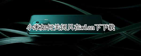 小米如何关闭只在wlan下下载（小米如何关闭只在wlan下下载的应用）