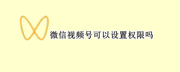 微信视频号可以设置权限吗 微信视频号可以设置权限吗怎么设置