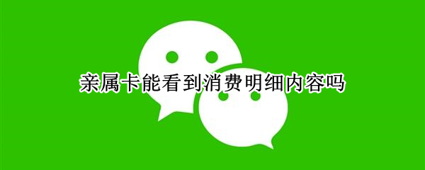 亲属卡能看到消费明细内容吗 亲属卡能看到消费明细内容吗