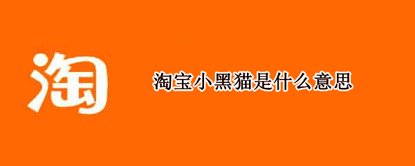 淘宝小黑猫是什么意思（淘宝小黑猫是什么意思啊）