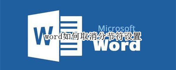 word如何取消分节符设置 word里如何取消分节符