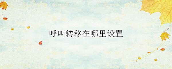 呼叫转移在哪里设置 华为手机呼叫转移在哪里设置