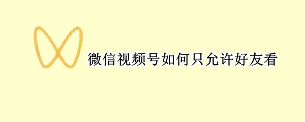 微信视频号如何只允许好友看 微信视频号怎么选择允许好友