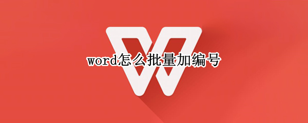 word怎么批量加编号 word怎么批量加编号符号