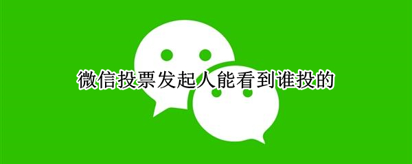 微信投票发起人能看到谁投的（微信投票能不能看到是谁投的?）