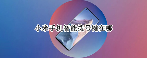 小米手机智能拨号键在哪（小米怎么设置拨号键）