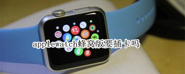 applewatch蜂窝版要插卡吗 applewatch蜂窝版需要插卡吗