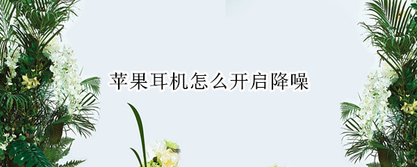 苹果耳机怎么开启降噪 苹果耳机怎么开启降噪模式