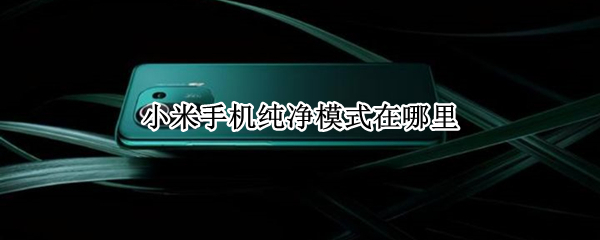 小米手机纯净模式在哪里（小米手机纯净模式在哪里设置）