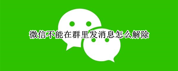 微信不能在群里发消息怎么解除 微信不能在群里发消息怎么解除禁言