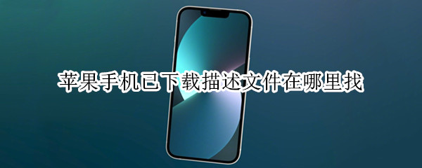 苹果手机已下载描述文件在哪里找 苹果怎么找到已下载描述文件