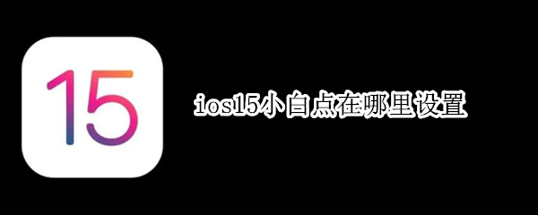 ios15小白点在哪里设置 ios14的小白点在哪里设置
