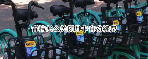青桔怎么关闭月卡自动续费 青桔怎么关闭自动续费?