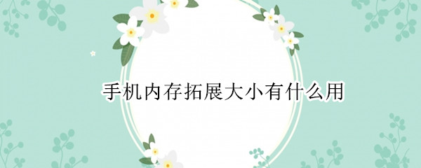 手机内存拓展大小有什么用 手机内存拓展大小什么意思