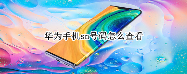 华为手机sn号码怎么查看（华为手机sn号在哪里查看）