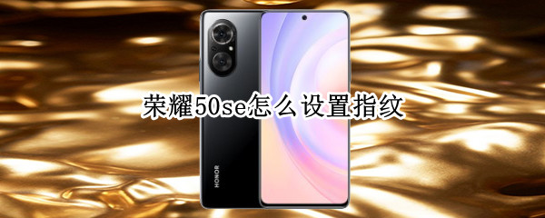 荣耀50se怎么设置指纹（荣耀50se怎么设置指纹锁屏）