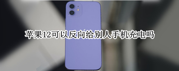苹果12可以反向给别人手机充电吗（苹果12可不可以反向充电）