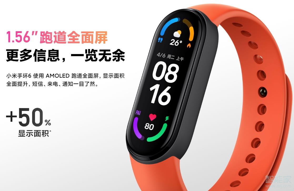 小米手环5与6的区别