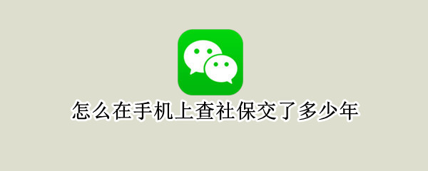 怎么在手机上查社保交了多少年（怎么在手机上查社保交了几年）