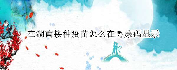 在湖南接种疫苗怎么在粤康码显示 粤康码有显示疫苗接种