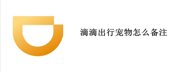 滴滴出行宠物怎么备注（滴滴出行宠物怎么备注泰迪）