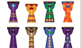 非洲鼓图标绘制 非洲鼓图画