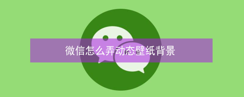 微信怎么弄动态壁纸背景 微信怎么弄动态壁纸背景视频