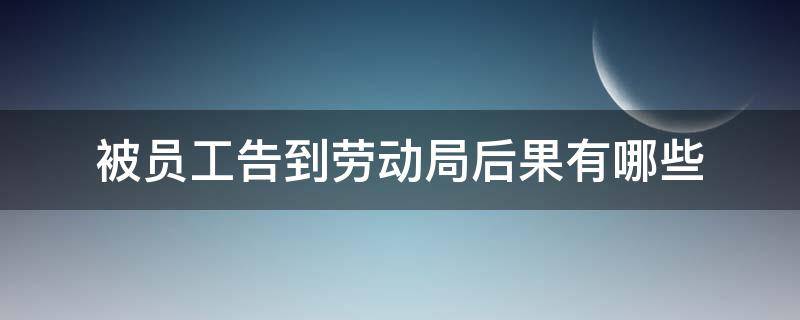 被员工告到劳动局后果有哪些（被员工告到劳动局后果有哪些呢）