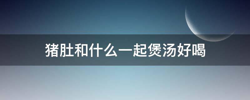 猪肚和什么一起煲汤好喝（猪肚和什么一起煲汤好喝呢）