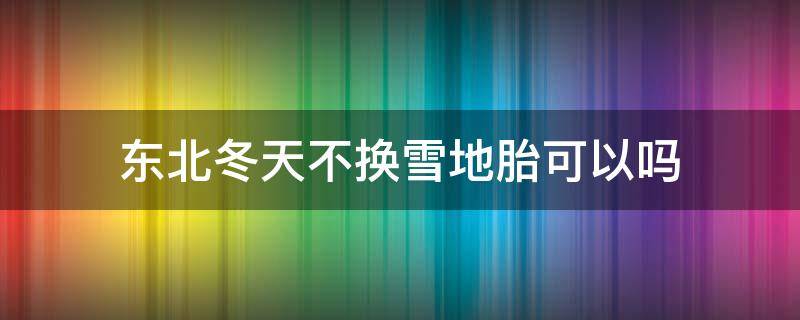 东北冬天不换雪地胎可以吗 东北冬天不换雪地胎可以么