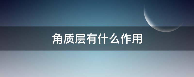 角质层有什么作用（皮肤的角质层有什么作用）