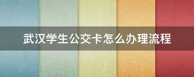 武汉学生公交卡怎么办理流程（如何办理武汉学生公交卡）