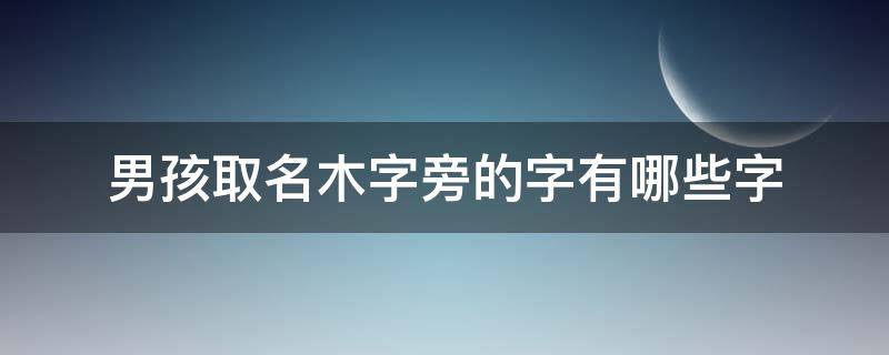 男孩取名木字旁的字有哪些字 男孩取名木字旁的字有哪些字体