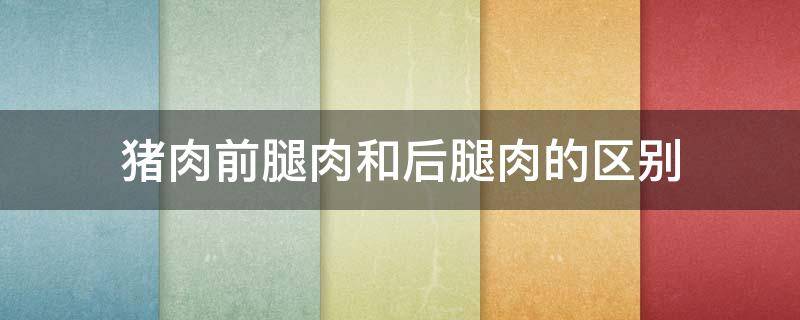 猪肉前腿肉和后腿肉的区别 猪肉前腿肉和后腿肉的区别图片