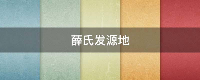薛氏发源地 薛氏来源根据地
