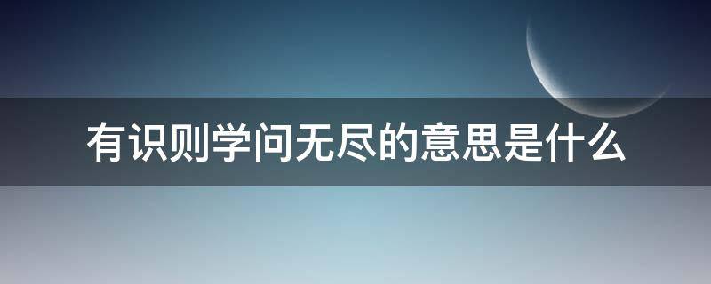 有识则学问无尽的意思是什么（有识则知学问无尽的是什么意思）