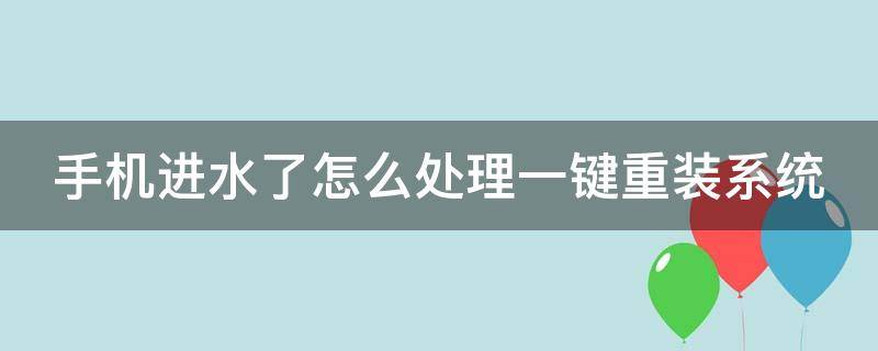 手机进水了怎么处理一键重装系统（手机进水了怎么处理一键重装系统）