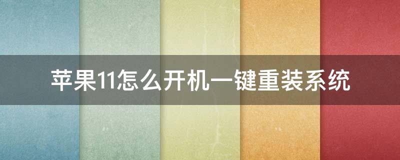苹果11怎么开机一键重装系统 苹果11怎么重装系统教程