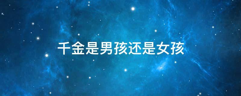 千金是男孩还是女孩（千金是男孩还是女孩子）