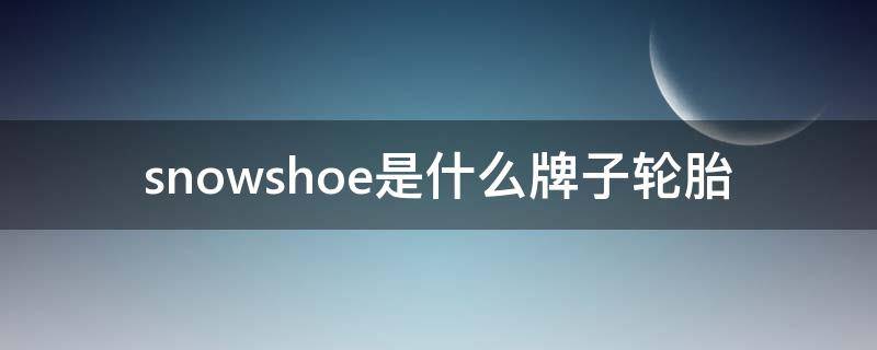 snowshoe是什么牌子轮胎 snowace是什么牌轮胎