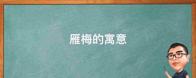雁梅的寓意（话梅的寓意）