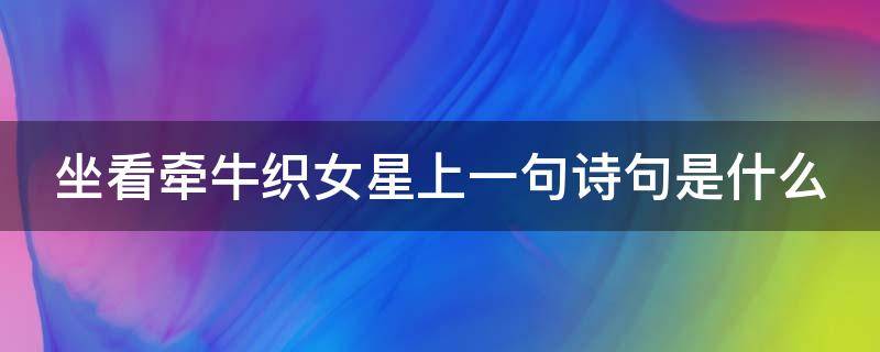 坐看牵牛织女星上一句诗句是什么（坐看牵牛织女星是哪首诗）